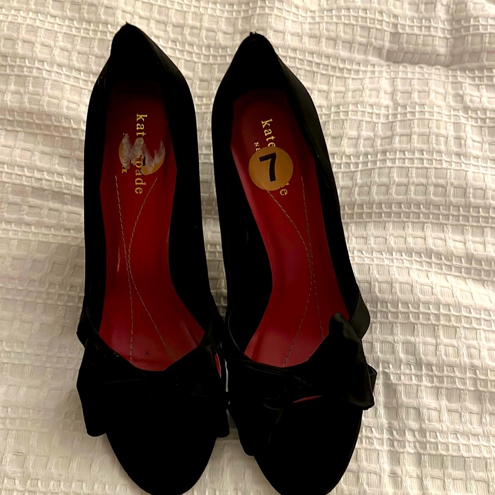 Kate Spade black heels, size 7, worn once!